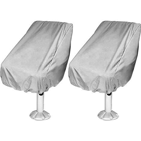 Set di 2 coprisedili regolabili e impermeabili per barche, realizzati in tessuto Oxford 210D, per sedie da yacht (argento) (1/5)