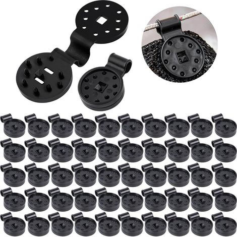 100 Pièces Clips Plastiques pour Toile d'ombrage, Clips de Fixation Clip Spécial Avec œillet pour Bache de Fixation pour Filet D'ombrage Toile de Clôture Tissu Coupe-Vent Serre Brise Vue (1/5)