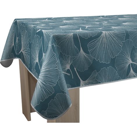 Nappe Anti-taches Biloba bleu - Carrée 150 x 150 cm