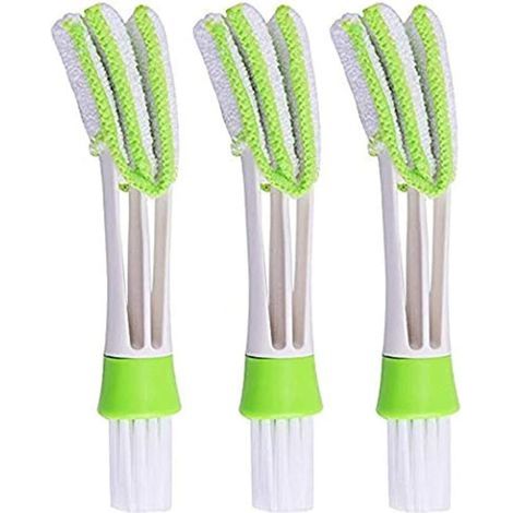 Ensemble de 3 Brosses et Produits Nettoyants pour Climatiseur Automobile, Claviers, Fenêtres, Stores et Ventilateurs (1/4)
