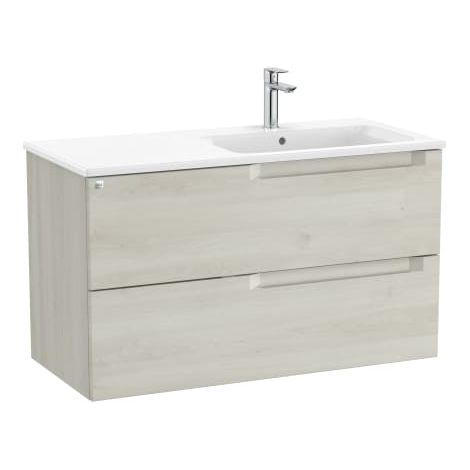 MUEBLE DERECHA 1000MM ALEYDA 2 CAJONES + LAVABO BLANCO MADERA