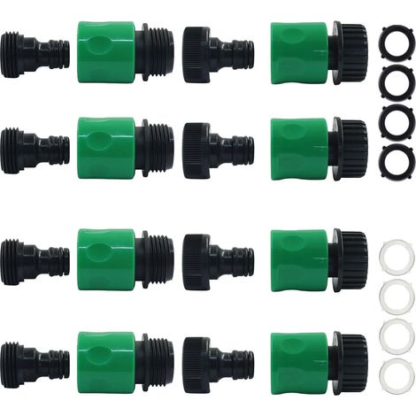 Lots de 4 raquettes de rapides en tuyau d'arrosage - Adaptables et évolutives en tuyau mâles et femmelles en 3/4 pouce, parfaits pour systèmes d'arrosage, arroseurs et l'irrigation goutte. (1/5)