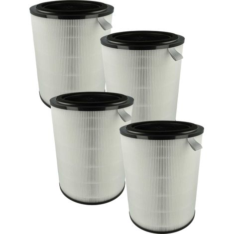 vhbw 4x Filtro carbón activo compatible con Philips 2000, AC2939, AC2958, 2000i, AC2936 purificador de aire - Filtro de aire negro blanco