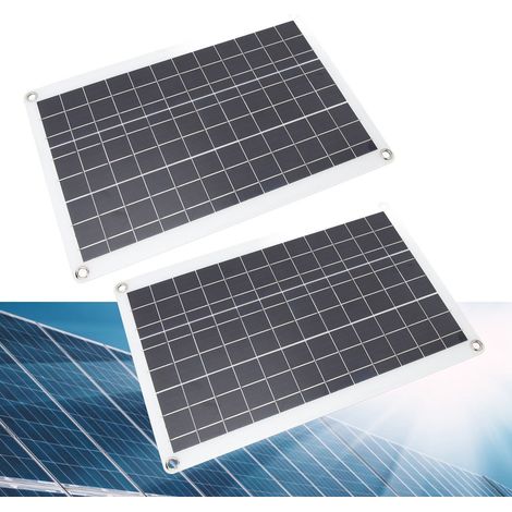Kit di pannelli solari policristallini da 18 W con regolatore di carica da 12 V/24 V 100 A e cavi USB/Type C/DC per camper e utilizzo off-grid. (1/4)