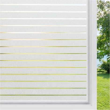Film Fenetre Anti Regard Motif Rayure 60x200cm, Brise Vue Fenetre Electrostatique, Protection UV, Films pour Fenêtre Opaque, Film pour Vitre Décoratif pour Bureau Cuisine Salon (1/5)