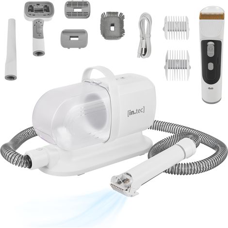 Cortapelos eléctrico para mascotas con aspiradora Amesbury - Blanco [in.tec]