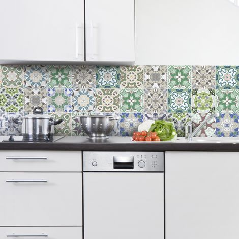 Sticker Mural Carrelage adhésif Cuisine Salle de Bain - 30 STICKERS CARRELAGES AZULEJOS CATALDO - 30stickers10x10cm (1/5)