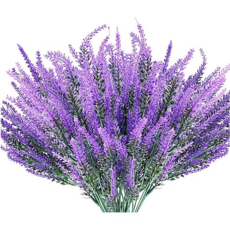 tiges de fleurs artificielles lavande violette plantes à décoration vertes en adaptées au mariage Plastique (1/5)
