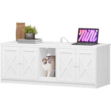 Toilette Chat, avec Ports USB et Prises électriques pour 2 Chats (1/5)
