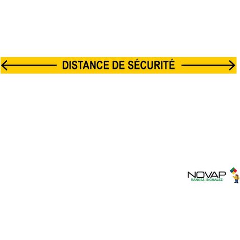 Bande Distance de sécurité - Jaune - spécial sol - 1000x70 mm - 4007427