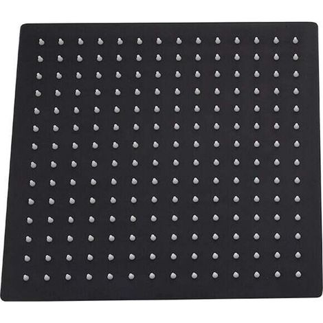 Pommeau de douche Carré 3030cm Tête de Douche Noire Acier inoxydable Type Universel