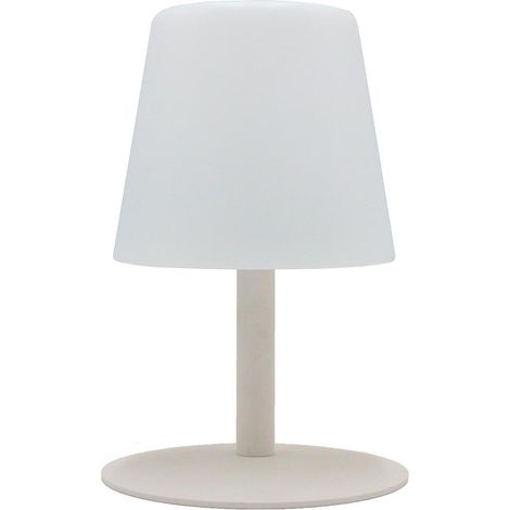 STANDY MINI CREAM Lampe de table sans fil avec pied en acier creme - base LED blanc chaud/blanc froid (1/5)
