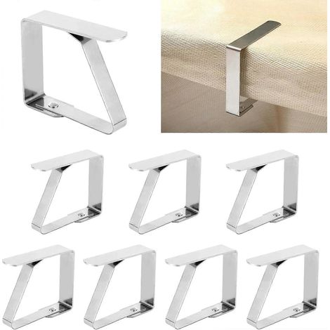 Lot de 12 pinces à nappe - Pinces pour tables de pique-nique, fixations en acier inoxydable pour nappes, supports de nappe idéaux pour les restaurants, les pique-niques et les chapiteaux. (1/5)