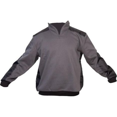 Sudadera ranger 280 g/m² gris-negro, 65% algodón, anti pilling y refuerzos en hombros. (1/5)