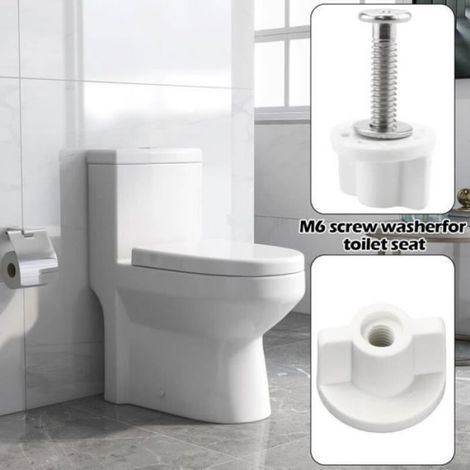 Fixations Pour Abattant De WC - Acier Inoxydable Et Plastique Robuste - Universel - Vis M6 - 8 Pièces (1/4)