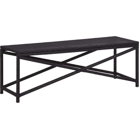 Panca da giardino mobili da giardino per esterni terrazza 120 x 40 x 43 cm resina intrecciata nera 020011209