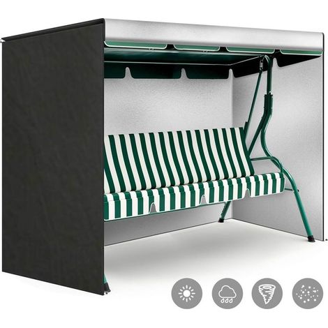 Funda impermeable Oxford para columpio de jardín de 3 plazas, lona resistente a los rayos UV, funda protectora para hamaca/columpio de jardín, 220 x 125 x 170 cm (1/5)