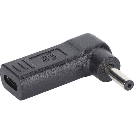 Adaptateur USB-C vers prise CC rectangulaire 65 W coudée à 90° avec émulateur PD pour ordinateur portable et tablette (4,0 x 1,35 mm). (1/5)