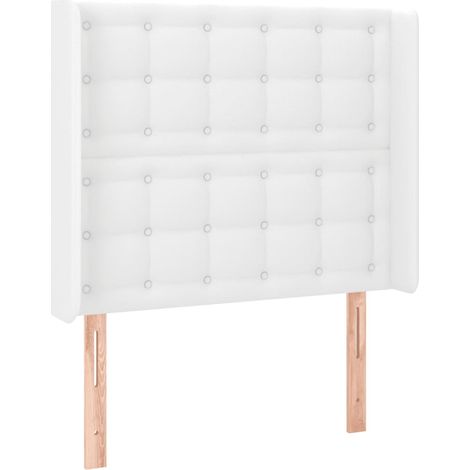 Cabecero accesorio para dormir dormitorio mueble LED 93 x 16 x 118/128 cm blanco sintético TDL0201915