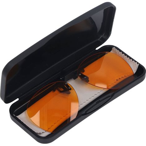 Lunettes à clip anti-lumière bleue, rabattables verticalement à 180°, verres orange portables pour ordinateur, rondes (1/5)
