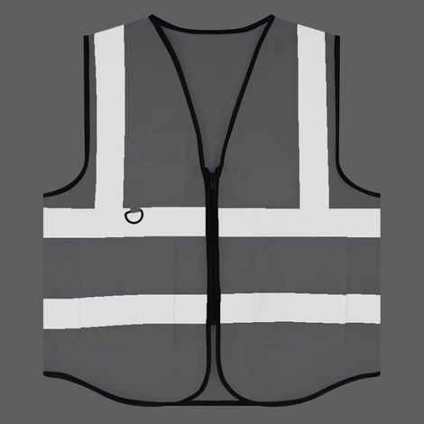 Gilet De Sécurité - Blanc - 5 Poches - Bandes Réfléchissantes - Pour Intervention Sur Site - Taille M (1/5)