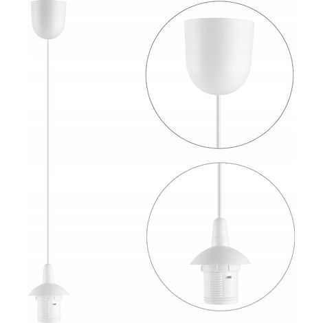 Lampada a sospensione E27, bianco opaco, lampada a sospensione per paralumi (1/2)