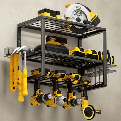 Organiseur d'outils électriques, 4 supports de perceuse pour organisateur d'outils, rangement et organisation pour garage (1/5)