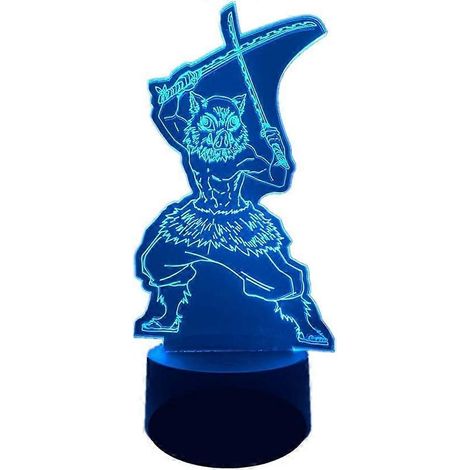 Lampe LED SCSYV Anime Demon Slayer Veilleuse Hashibira Inosuke Décoration Chambre Enfant Lumière Illusion 3D Cadeau Noël/Anniversaire Kimets (1/5)