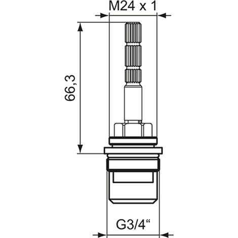 Ideal Standard JADO Cabezal cerámico G3/4, H960935NU, cierre a la derecha, H960935NU