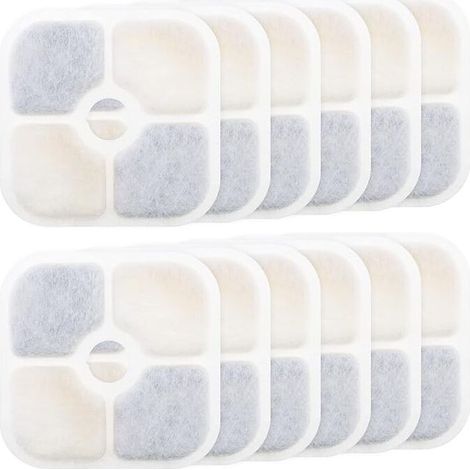 12 filtri per fontanelle - per Catit PIXI 43717 - Filtro a carbone attivo - Alta qualità - Purificante - Ricarica - Filtri per fontanelle per animali domestici - Rettangolari - Fontanelle per