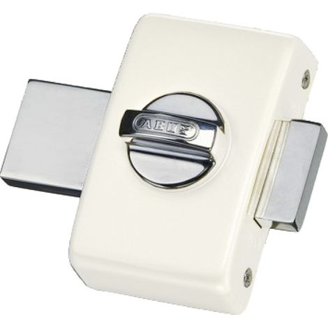 Verrou - ABUS - V83 CB 45 W EK - Coffre blanc, gâche en acier, pene en acier chromé - Double cylindre (1/2)