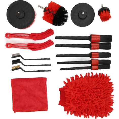 Ce kit de nettoyage électrique pour voiture, composé de 16 pièces, convient aux pneus de camions et de vélos, aux tuyaux d'échappement, aux pare-chocs, aux garde-boue, etc. (1/5)