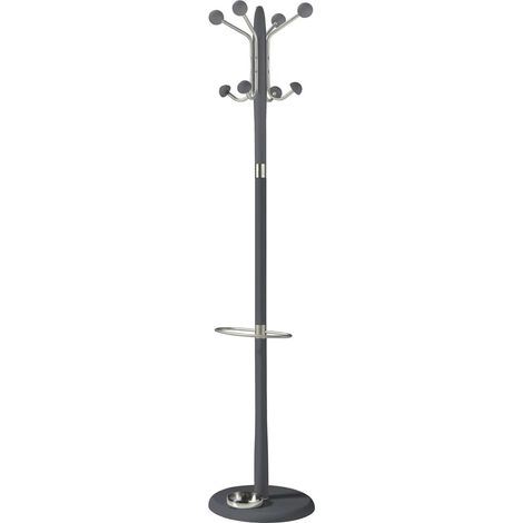 Perchero mod. 421 con paragüero herrajes en cromo satinado lacado azabache, 180 cm(alto)37 cm(ancho)37 cm(largo) (1/2)