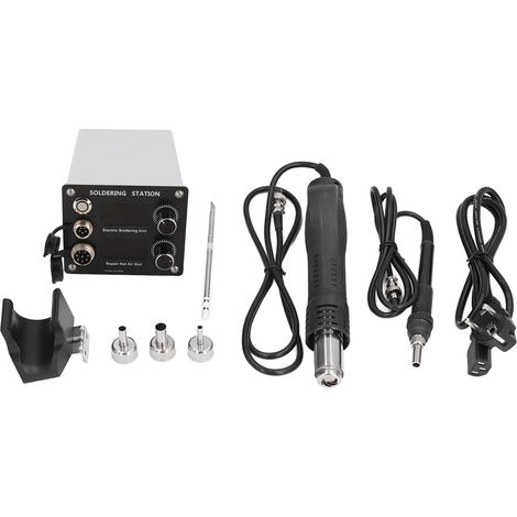 Station de soudage, pistolet à air chaud et fer à souder 2 en 1 : kit d'outils numériques pour le bricolage et la réparation