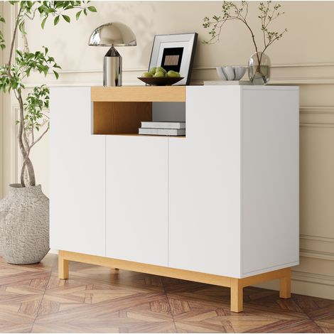 Aparador de 3 puertas con estante abierto 120,5 cm OKMYHOME (1/5)