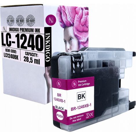 Inchiostro Inkdigo LC1240XLBK compatibile con Brother DCP-J525W MFC-J430W, certificato TÜV. (1/5)