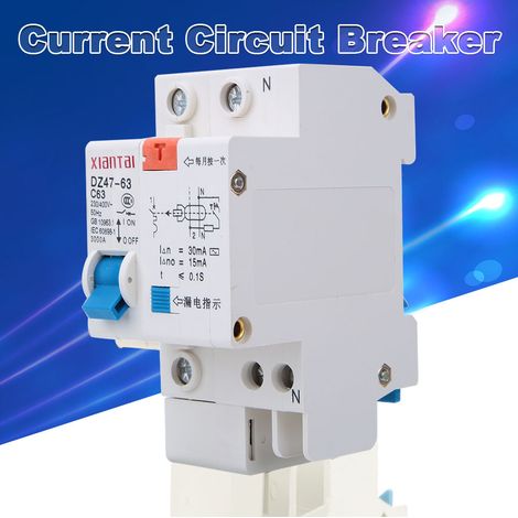 Disjoncteur différentiel de type C DZ47LE 1p N 230V-400V 50HZ 60A 4KA (1/5)