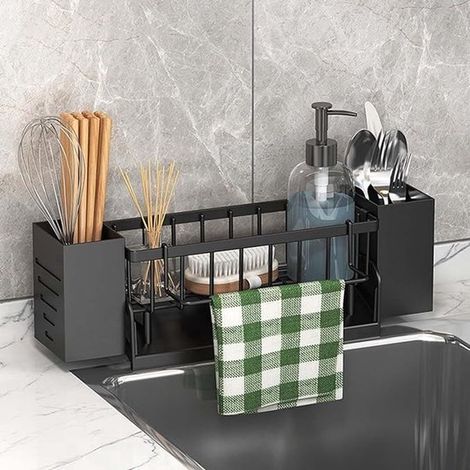 Organizzatore per lavello con portaposate e scomparto per spugna (1/5)