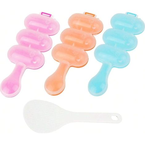 Lot de 3 moules à boules de riz, assaisonnement pour boules de riz, moules à déjeuner pour boules de riz, outils de cuisine pour assaisonnement et décoration de sushis à faire soi-même (1/4)