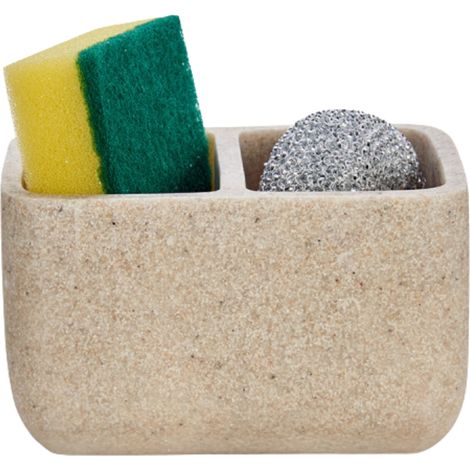 Zweiteiliger Behälter für Spülschwämme, beige (1/4)