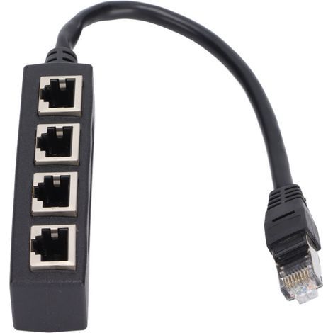 RJ45 Splitter 1 Male to 4 Females – CAT7 Network Cable – Gold-Plated Core – Smooth and Efficient Transmission (1/5)