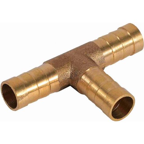 Messing-T-Stück, 3-Wege-Kraftstoffschlauchverbinder, 10 mm, für Druckluft-, Öl- und Gasleitungen