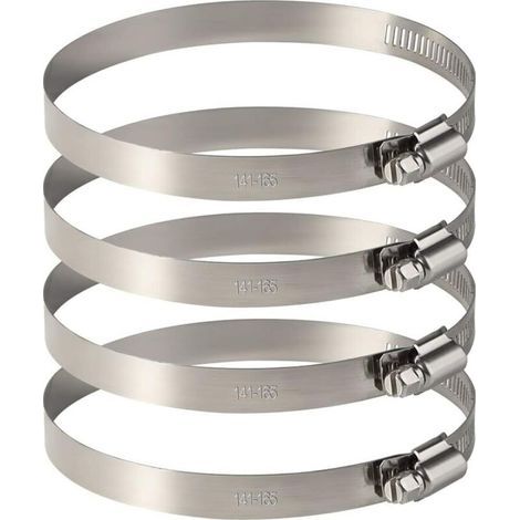 4Pcs 150 mm Collier de Serrage Tuyau Ajustable en Acier Inoxydable Pour Fixer Souples Durites (141mm-165mm) (1/4)