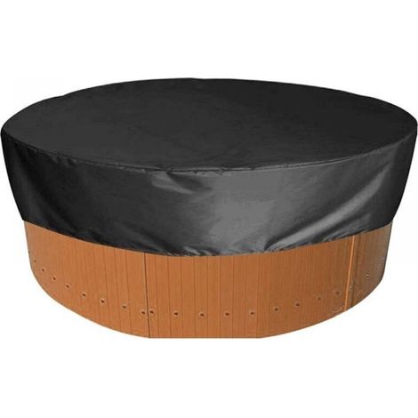 Runde Schutzhülle für Whirlpool – 190 x 30 cm, schwarz, wasserdicht und UV-beständig, 190T Oxford-Gewebe, winddicht