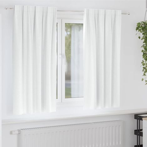 Verdunkelungs-Vorhänge mit Ringen 2 pcs Hellweiß 175 x 140 cm