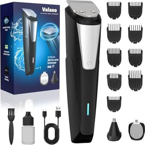 Tondeuse Cheveux Hommes, Barbe Homme Charge USB, à Nez, Professionnelle de Précision Kit 3 en 1 avec 9 Accessoires 16 mm - (1/5)