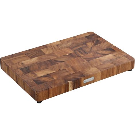 Zassenhaus Hackblock in legno di acacia sostenibile, colore marrone scuro, dimensioni: 45 x 30 x 4,5 cm, 055481