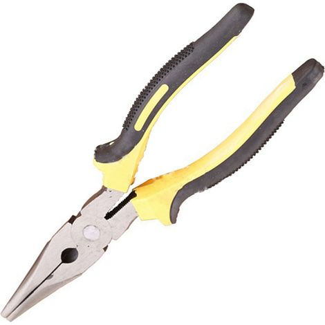 Pince plate en acier avec manche ergonomique PVC antidérapant, outil multifonction combiné antirouille pour réparation, 200 mm (1/5)