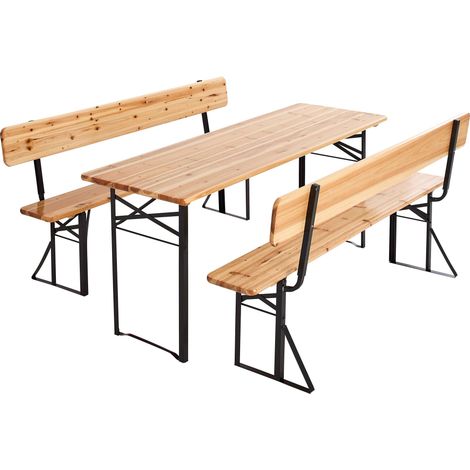 Set brasserie avec table 180 cm et bancs avec dossier (1/5)