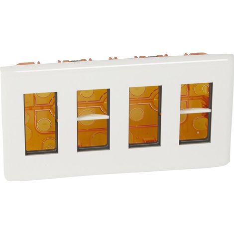 LEGRAND 078874L  Boîte de poste de travail encastrable Mosaic pour modules 4x4, blanc (1/2)